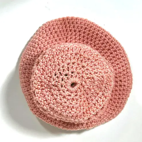 Handmade Pink Crochet Bucket Hat,  Bubblegum Twee