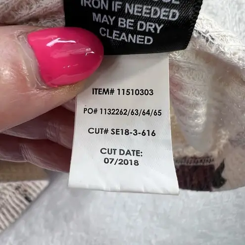 Torrid  Plus 1X Super Soft Henley Long Sleeve Tee Waffle Knit V-Neck Floral Top