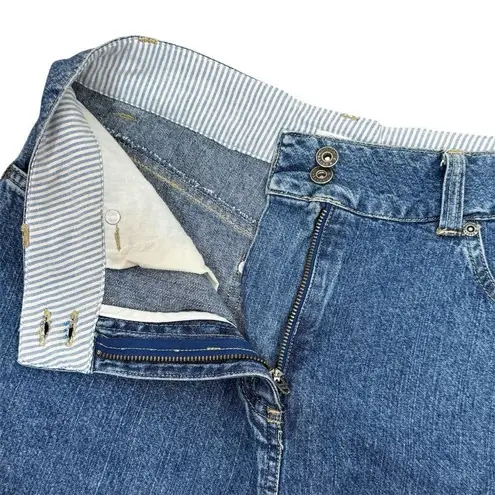 Christopher & Banks Denim A Line Skirt Blue 4 Knee Length