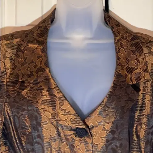 Maggy London Vintage 1990s Bronze Metallic Blazer 14