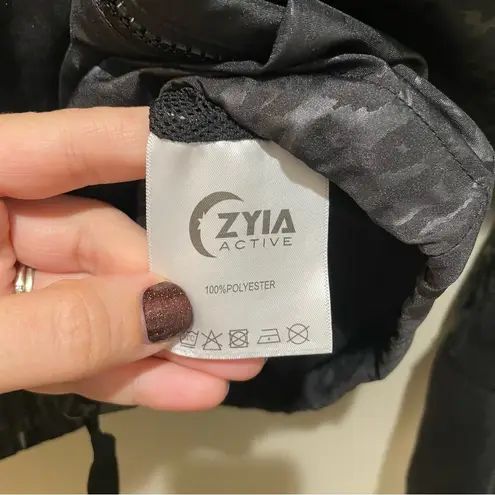 Zyia Jade Animal Print Bomber Windbreaker Jacket Black Women’s Size Small