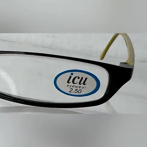 ICU Chartreuse and Black Slim Readers, 2.50 Strength, never worn.