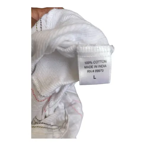 Eden & Olivia White Relaxed Button Down Shirt 3/4 Sleeve