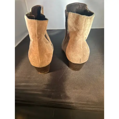 Aquatalia Beige Suede Leather Ankle Boots Booties Women's Size 9.5