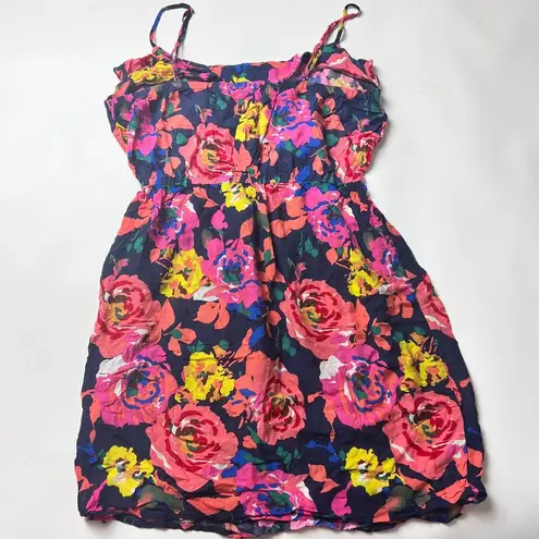 Justify Women's Thin Adjustable Strap Floral Elastic Waist Dress Sz M