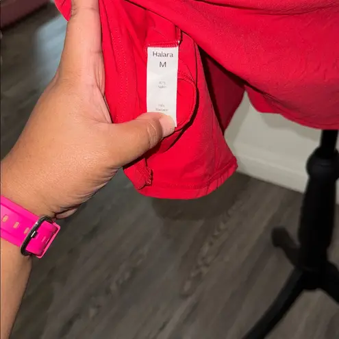 Halara u neck twisted cut out red barret and ballet dress size medium