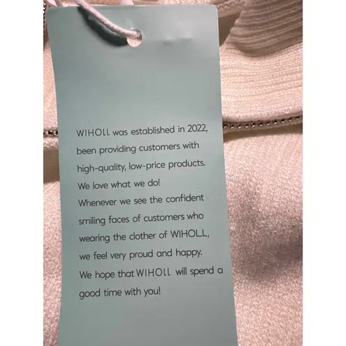 WIHOLL Striped Pullover Sweater Quarter Zip Tunic Top Black White Size S