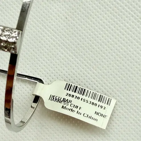Henri Bendel NWT Silver Harness Cuff w/ Crystal Pave