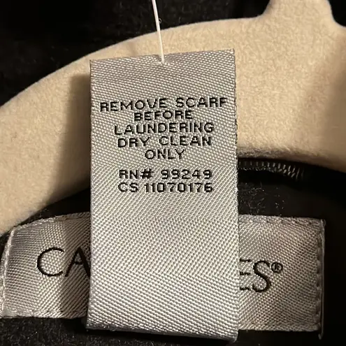 Catherines Black Wool Blend Coat With Scarf Size 2X 22/24W