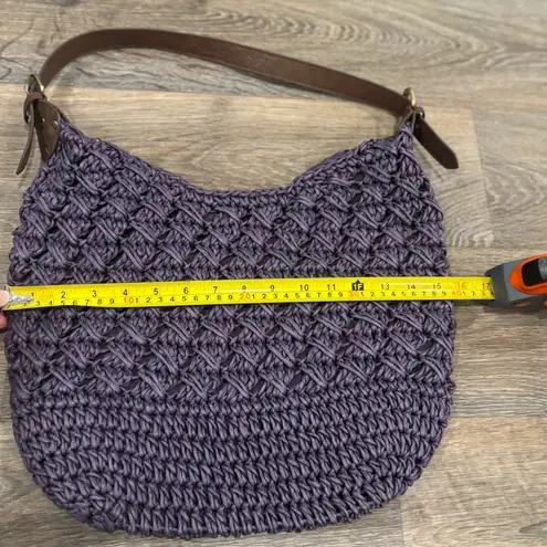Straw Studios Deep Purple Woven Shoulder Bag / Hobo Tote