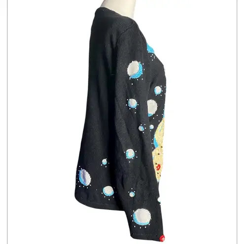 Vintage Berek Sequined Snowman
Christmas Cardigan Sweater M
Retro Ugly Holiday Black Size M