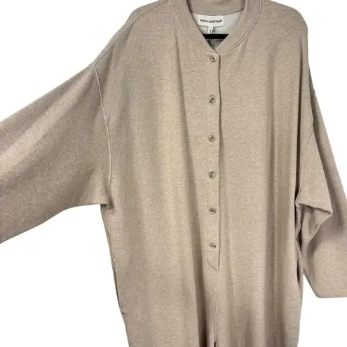 Mara Hoffman Sabina Oatmeal Jumpsuit Button Front sweatshirt Lagenlook NEW Sz 3X