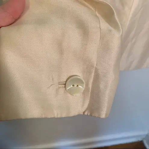 Dana Buchman Silk Blazer Ivory Sheen 3/4 Sleeve