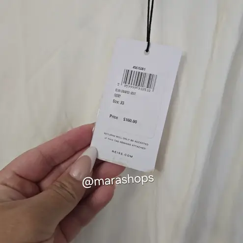 Reiss Elva Draped Layered Top Ivory