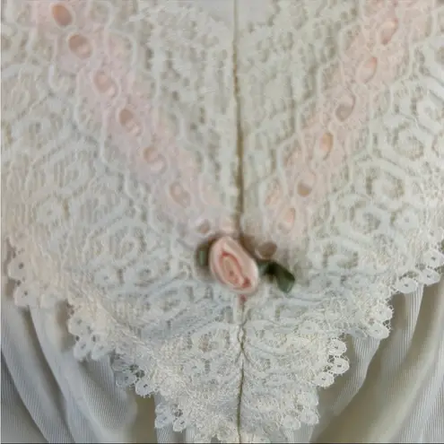 Vintage Amanda Stewart Nightgown Ivory Short Sleeve Lace Trim NWT