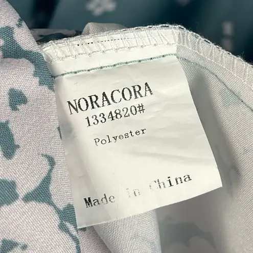 NWOT Noracora Womens Large Floral Short Sleeves Split Neck Midi A