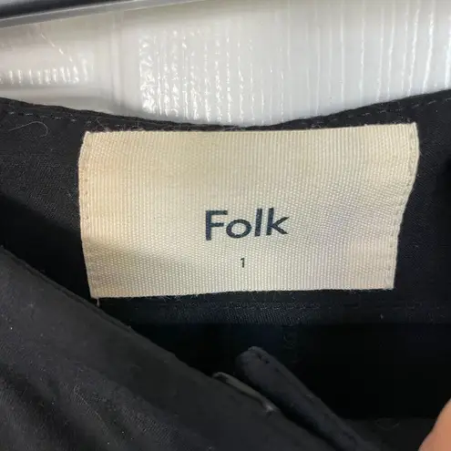 Folk Clothing black trouser pants tuxedo stripe size 1 / XS