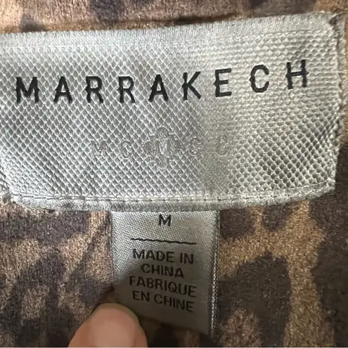 MARRAKECH Marni Leopard Moto Jacket Faux Suede Leather Brown Sz M Anthropologie Size M
