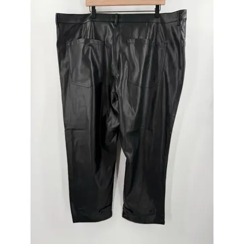 Pistola Pants SZ 24W Tammy High Waist Button Fly Black Faux Leather Trousers NWT