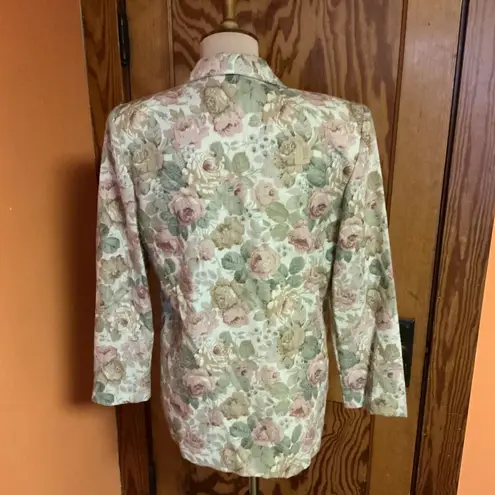 Vtg 80s autumn roses blazer