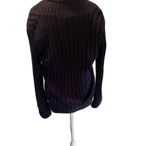 Chadwick's Chadwick’s Navy Blue Cross Wrap Front V-Neck Thick Long Sleeve Sweater Medium