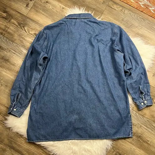 Warner Brothers Vintage Tweety Bird embellished oversized denim shirt