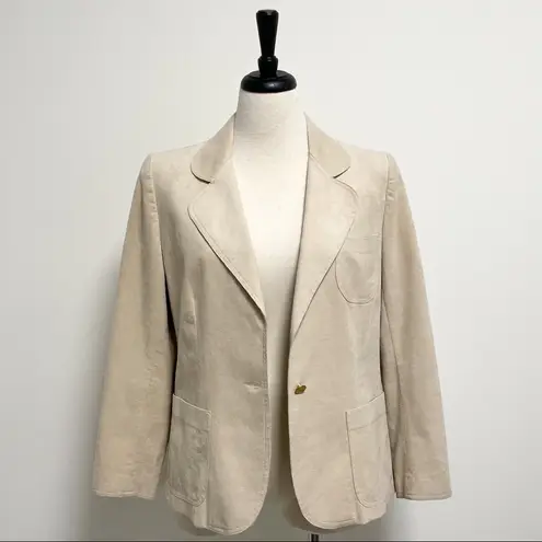 Abe Schrader Vintage Faux Suede Beige Button Gold Size 12