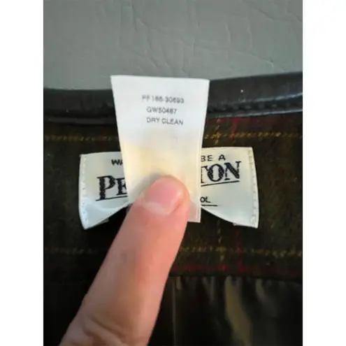 Pendleton Women's Petite Green Plaid Blazer Jacket Size 14 Button Front