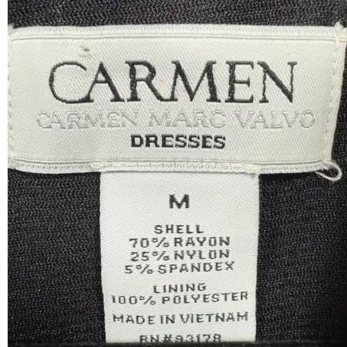 Carmen Marc Valvo NWT Beaded Neck Ponte Sheath Dress Black M