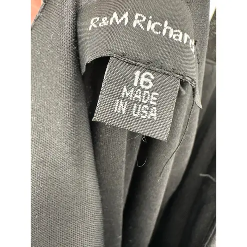 R & M Richards Womens Black Y2K Whimsigoth Gown Dress Size 16 Witchy Embellished Dark Fairy