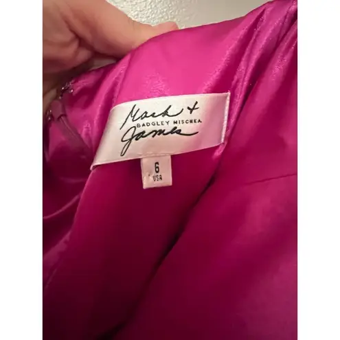 Badgley Mischka Mark + James Pink Beaded-Bust Bubble Dress Sz. 6