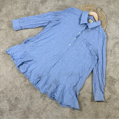 Tuckernuck NWOT Women’s Cotton Linen Chambray Callahan Shirt Dress in Blue XXL