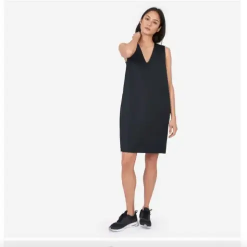 Everlane The Cotton Poplin Black V-Neck Tank Dress 00