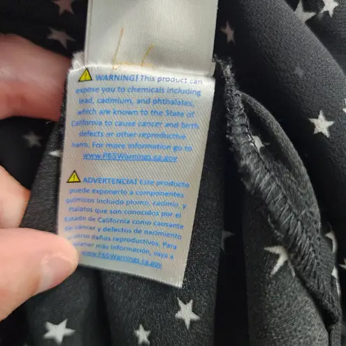 She Sky Top Womens Size Small Black Camisole Star Spaghetti Straps Celestial