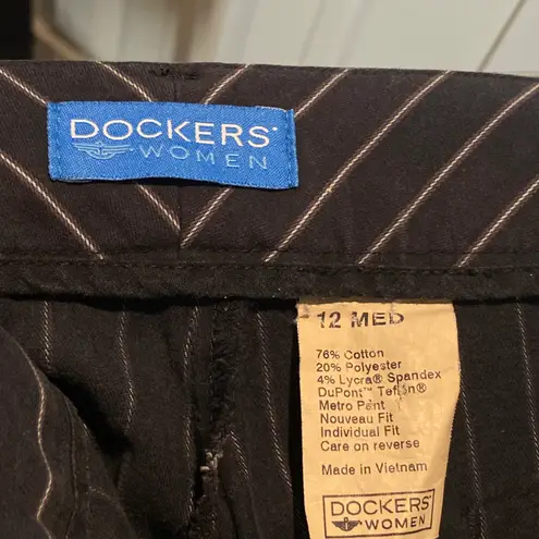 Dockers Vintage  Women Striped Black White Dress Pants   Size 12