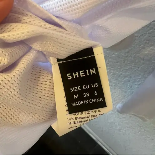 SheIn  White Zip-Up Hoodie