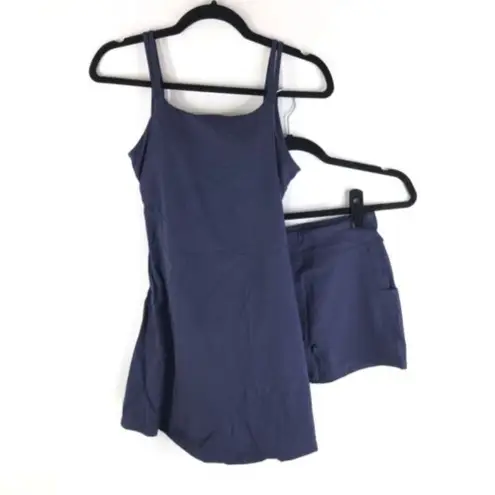 Halara Cloudful Double Straps Backless Twisted 2-Piece Dress-Flipped Blue XS