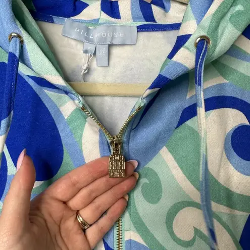 Hill House NEW The Allie Zip-Up Jacket Ocean Kaleidoscope Blue Jacket Small