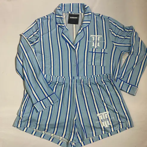 True Hustler 4 Lyfe Blue dream 2 Piece Womens Shorts Pajama Sets L