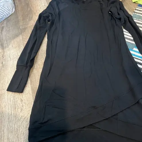 Athleta  Black Criss Cross Sweater Dress With Thumb Holes, Wonen’s Size XS