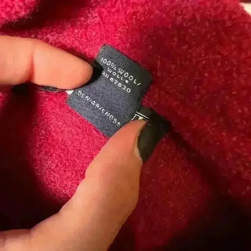 Lands' End 100% Wool Cranberry Dark Red Jacket Shacket Button Up Pockets Sz 14 P - Image 6