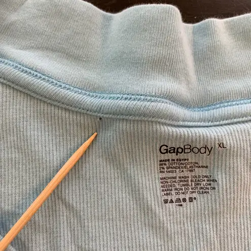 GapBody Light Blue V Neck 3/4 Sleeve Top Womens XL Y2K Soft Stretch Casual Comfy