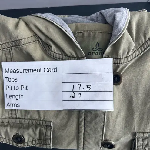 prAna Womans Jacket XS Distressed Lightweight Hooded Utility Military Style