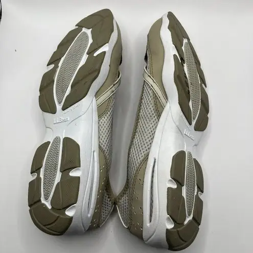 L.L. Bean Light Tan White Mary Jane Style Athletic Shoes Women's Size 10 Flats