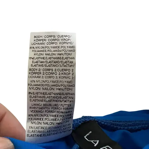 La Blanca Two-Piece Bikini Royal Blue Halter Neckline 6