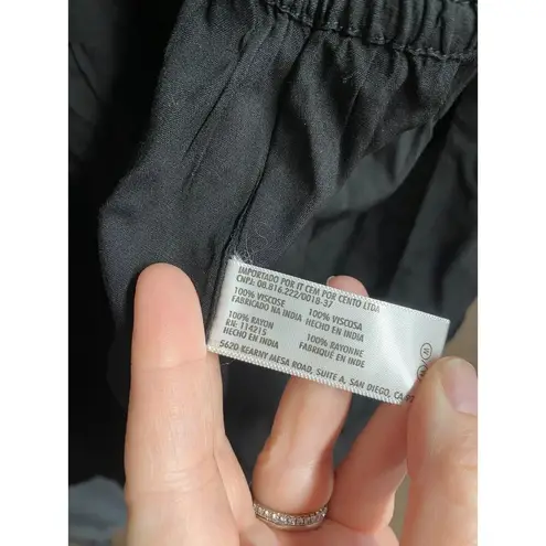 Vix Paula Hermanny Kimono Swim Coverup Medium Black Open Front Embroidery B48