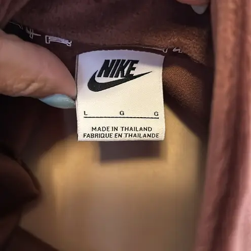 Nike  Air Velour Quarter Zip Long Sleeve Brown