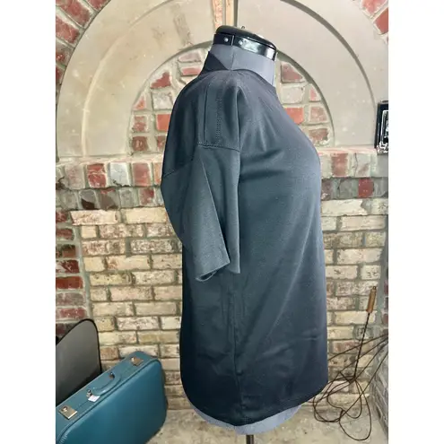 knit top boat neck half sleeve black Size XL