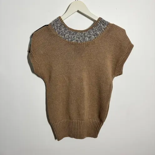 Counterparts Sweater Women S Tan 80s Shoulder Pads Fall Career Officecore Ramie