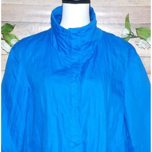 Coldwater Creek Blue Button Up Jacket Size 10 Lined 3/4 Sleeve Pockets